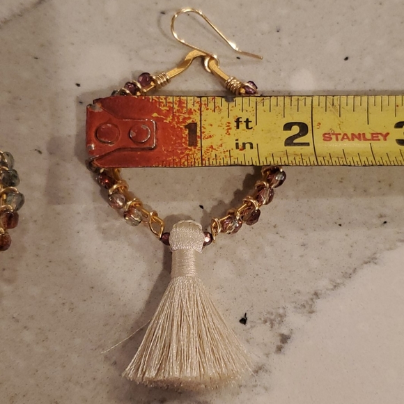 Handmade Raindrop Tassle Earrings - Picture 4 of 4